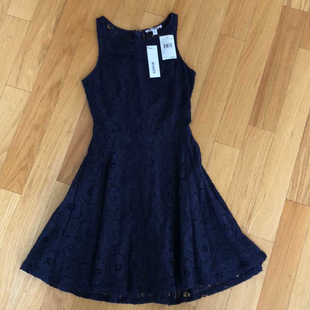 BB Dakota Navy Lace A-Line Dress-NWT